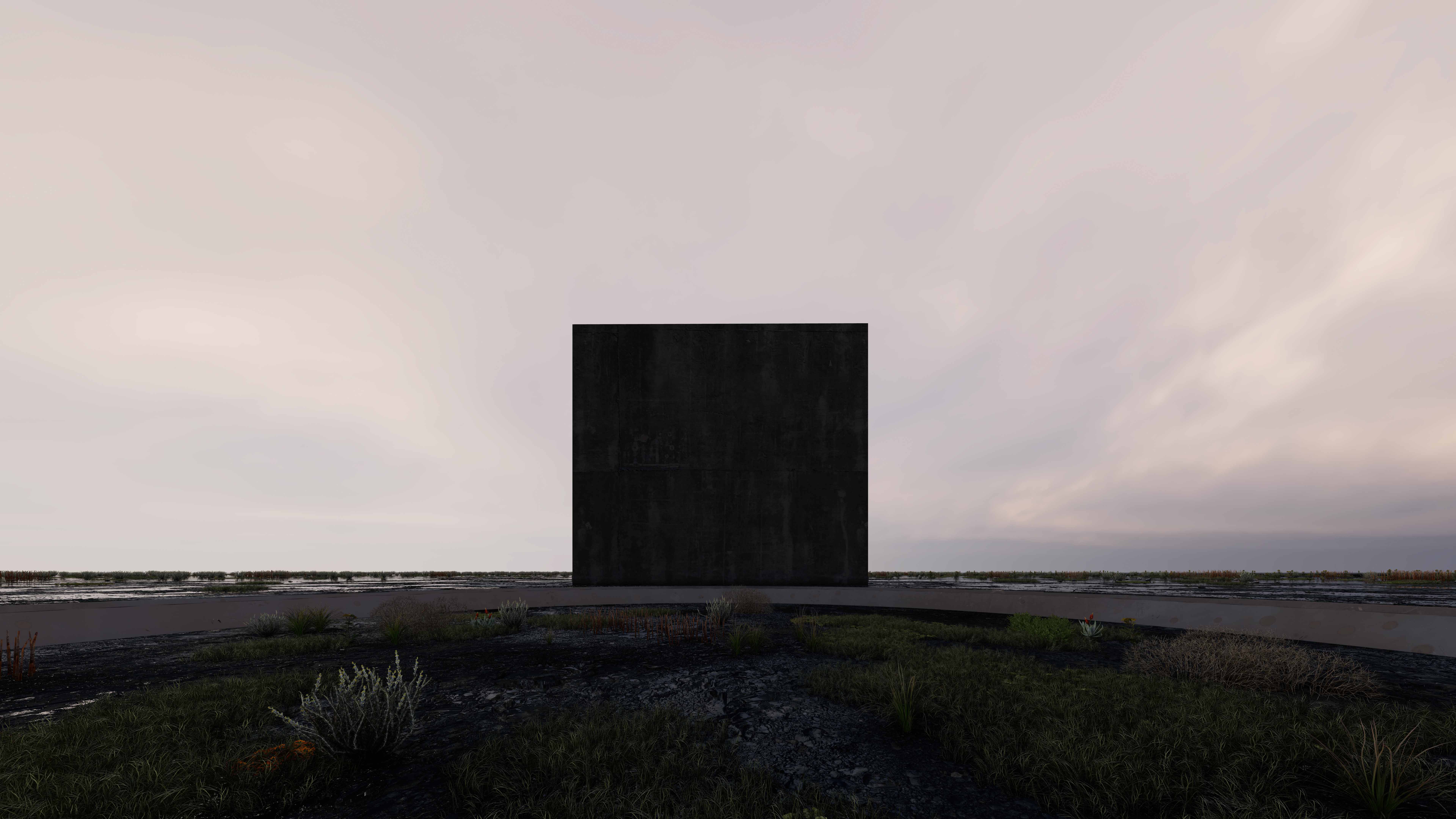 Panoramic view of a calm architectural courtyard by Reza Jafari & Associates